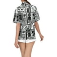 thumbnail image 4 of HAPPY BAY Women's Funny Aloha Party Shirt Hawaiian Blouse XL Ebony, Boho Guitar, 4 of 4