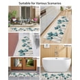 thumbnail image 4 of Teal Tulip Front Door Mat Minimalist Modern Flower Art Linen Background Welcome Doormat Indoor Outdoor Entrance Floor Mat Non-Slip Washable Runner Rug for Front Porch Decor 18x47 Inch, 4 of 6