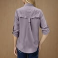 thumbnail image 5 of yardsong Womens UV Sun Protection Shirt UPF 50 Long Sleeve Button Down Safari Shirts Ladies Fishing Hiking Blouse with Pockets Purple,XL, 5 of 9