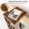 thumbnail image 5 of Spaco C-shaped Rolling End Side with Back Storage Shelves beside Sofa-Rustic Brown, Nightstand Small Side Table, End Table for Bedroom Living Room, 5 of 8