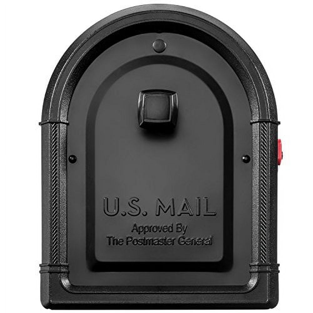 Architectural Mailboxes Roxbury™ Heavy duty Steel Metal Post Mounted Mail Box for outside, Black, Large Curbside Mailbox with Magnetic Latch