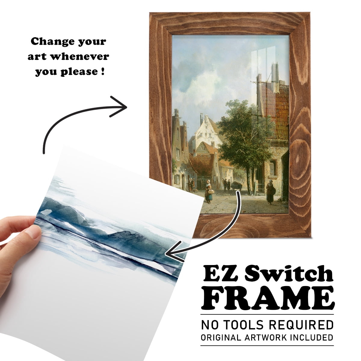 Stark Horizon I - Framed Print w/glass - Walnut