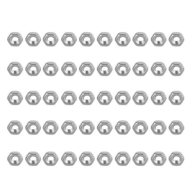 Écrous Hexagonaux Complets, Écrou Fileté Haute Résistance 50 Pcs pour Précision Vis pour Machinerie Industrielle M2,M3,M4,M5,M6,M8,M10,M12