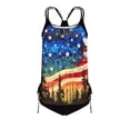 thumbnail image 5 of 250 Anniversary USA Womens Tankini Swimsuits Colorful America Flag Printed Swimwear Two Piece Tummy Control Bathing Suit Beach Blouson Top with Shorts Modest Bathing Suit 2026 Blue XL, 5 of 6