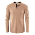 thumbnail image 1 of Camisas De Manga Larga De Algodón Henley Para Hombre, 1 of 3