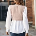 thumbnail image 2 of YDLCAFD T-Shirt Mode Décontractée pour Femmes Couleur Unie Col Rond Blouse Mode Blouse de Tempérament, 2 of 5