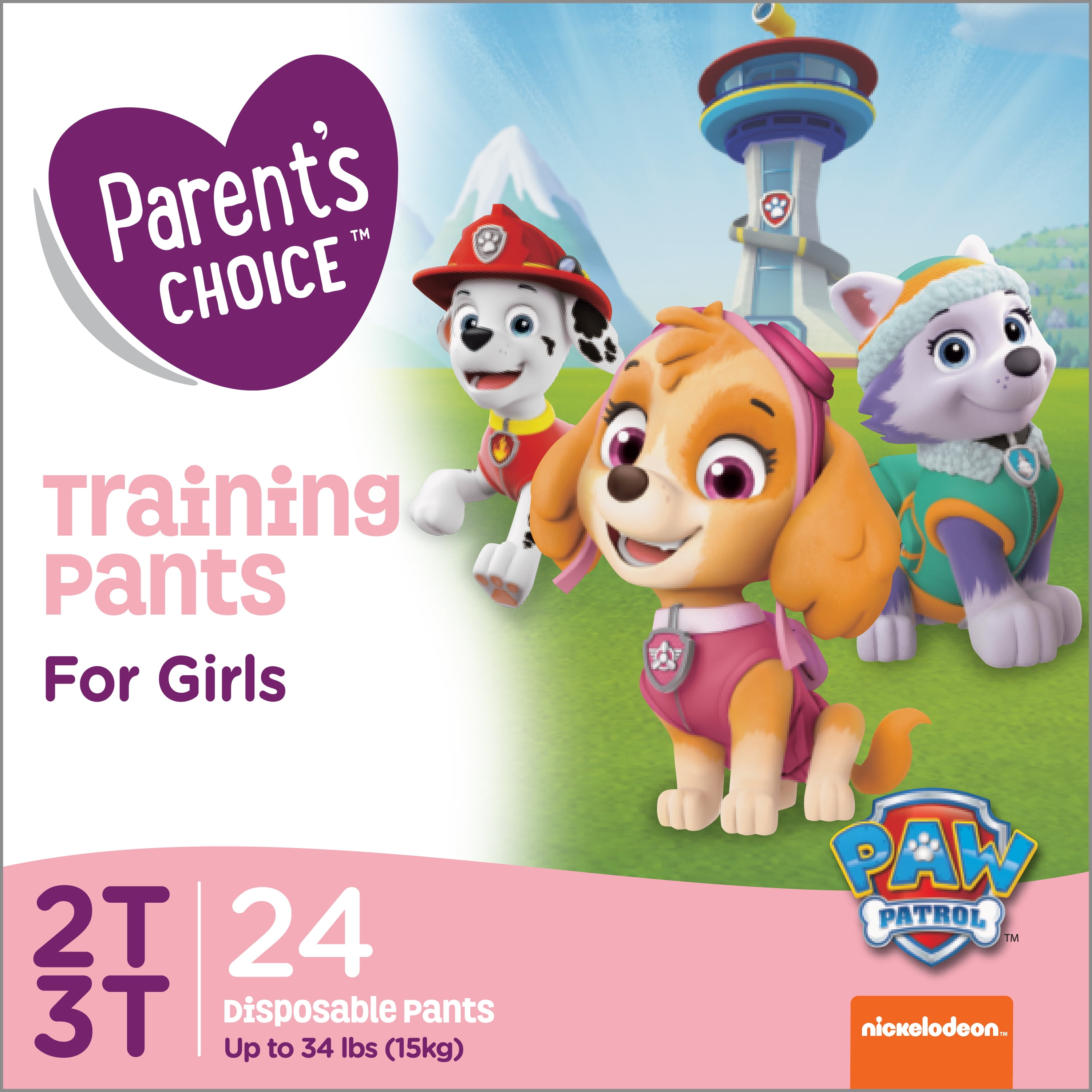 Parent's Choice Girls Training Pants, 2T - 3T, 24 Count – Walmart