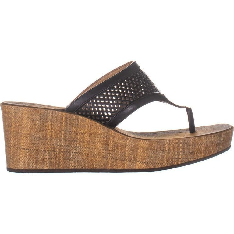 Womens Clarks Avaleen Ocean Wedge Slide Sandals Black Walmart