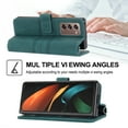thumbnail image 6 of Feishell for Samsung Galaxy Z Fold 2 Case with Detachable Wrist Strap,Premium PU Leather Drop Protection Magnetic Clasp Flip Kickstand RFID Blocking Credit Card Slots Wallet Phone Case,Darkgreen, 6 of 7