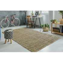 Ox Bay Ollie 4' x 6' Brown/Gray Striped Braided Jute Indoor Area Rug