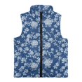 thumbnail image 4 of Xixirimido Roses Blue Pattern Girls Boys Fleece Vest Kids Zip-up Vest Sleeveless Stand Collar Jacket with Pockets Fall Winter Outerwear for 3T, 4 of 6