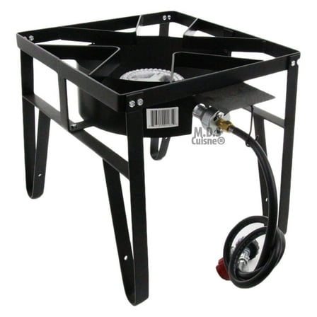 Single High Pressure Gas Burner Square Patio Outdoor Stove Propane Camping Heavy Duty BLACK