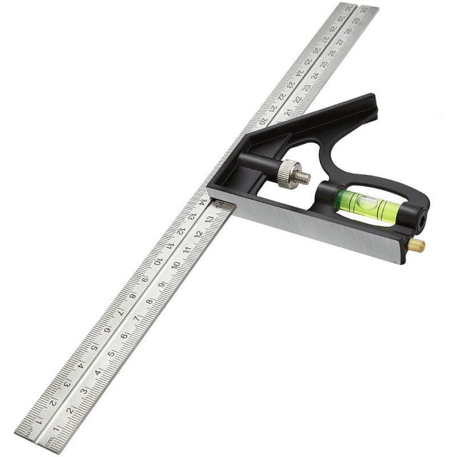 Regla de metal universal con tope y herramienta de trazado para mediciones expertas, escuadra combinada Precision Pro de 300 mm