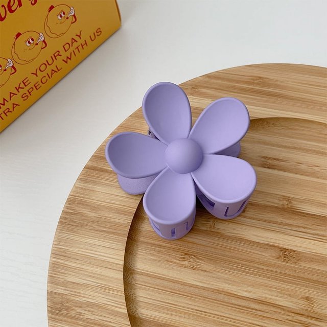 Pinza para el pelo con forma de flor esmerilada de color caramelo de verano para mujer