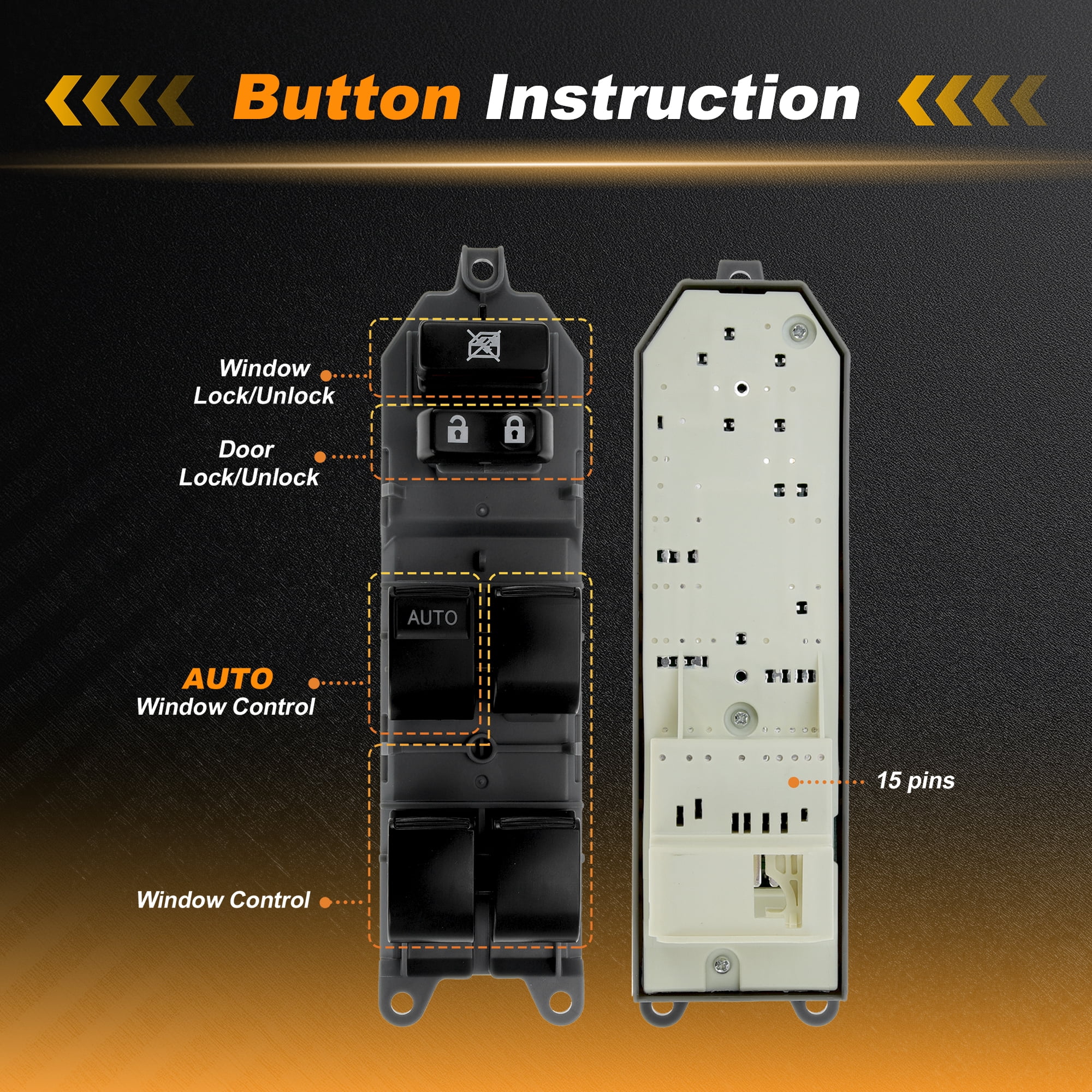 Unique Bargains Driver Side Power Window Control Switch for Toyota RAV4 2007-2012 Gray