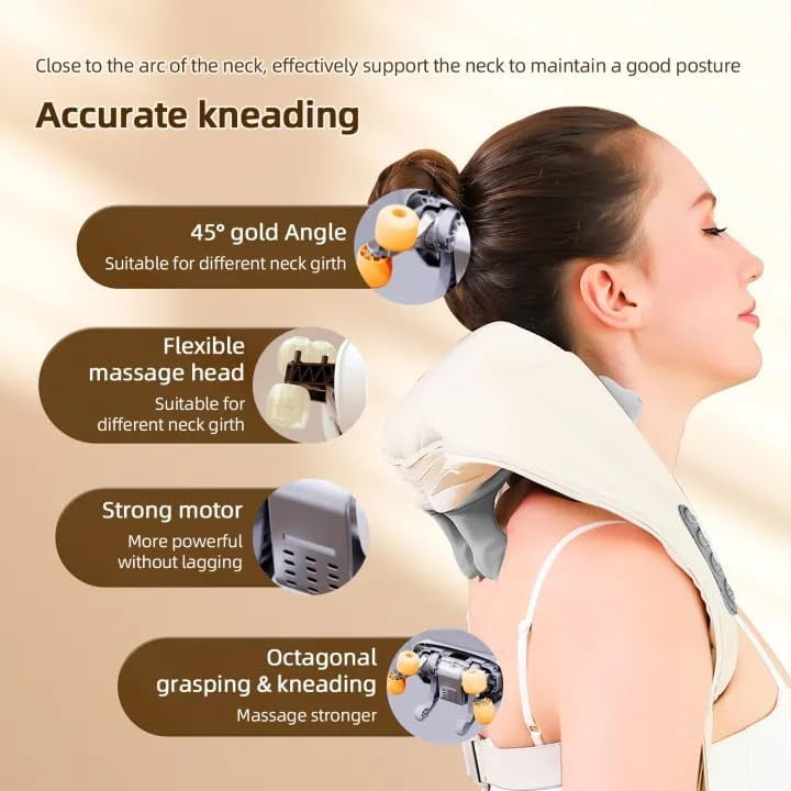 Cordless Electric Rechargeable Shiatsu Back Shoulder and Neck Massager for Pain with Heat, Corporate Employee Appreciation Gifts for Men, Women