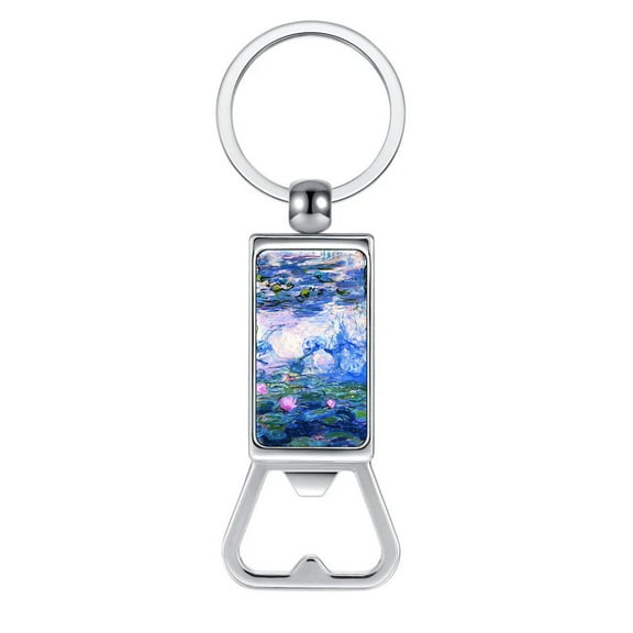 WIRESTER Household Kitchen Tools Keychains Metal Bottle Opener With Key Ring - Claude Monet Water Lilies