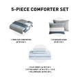 thumbnail image 6 of Regency Heights 5 Piece Stripe Comforter Set, Twin Size Bed in a Bag Bedding Set for Dorm Room, Comforter Bed Set with Flat Sheet and Fitted Sheet, Blue Grey, 6 of 7
