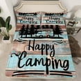 thumbnail image 2 of jejeloiu Happy Camping Full Size Sheets,Camper Theme Bed Sheets,Rustic Farmhouse Cabin Sheet Sets For Children,Microfiber Bedroom Decor,4pcs, 2 of 7