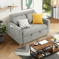 thumbnail image 3 of SEJOV Pull Out Sofa Bed 2 Seater Loveseats, Convertible Linen Sleeper Sofa Bed for Small Space with Adjsutable Backrest & Spring Support, Gray, 3 of 8