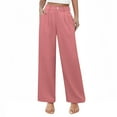 thumbnail image 2 of BLVB Girls Dress Pants Wide Leg High Waist Long Casual Trousers Kids Summer Solid Color Pants with Pockets 5-14 Years, 2 of 7