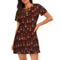 thumbnail image 1 of Easygdp Chemise de Nuit Dansante Africaine pour Femmes, Manches Courtes, Décontractée, Imprimée, 1 of 6
