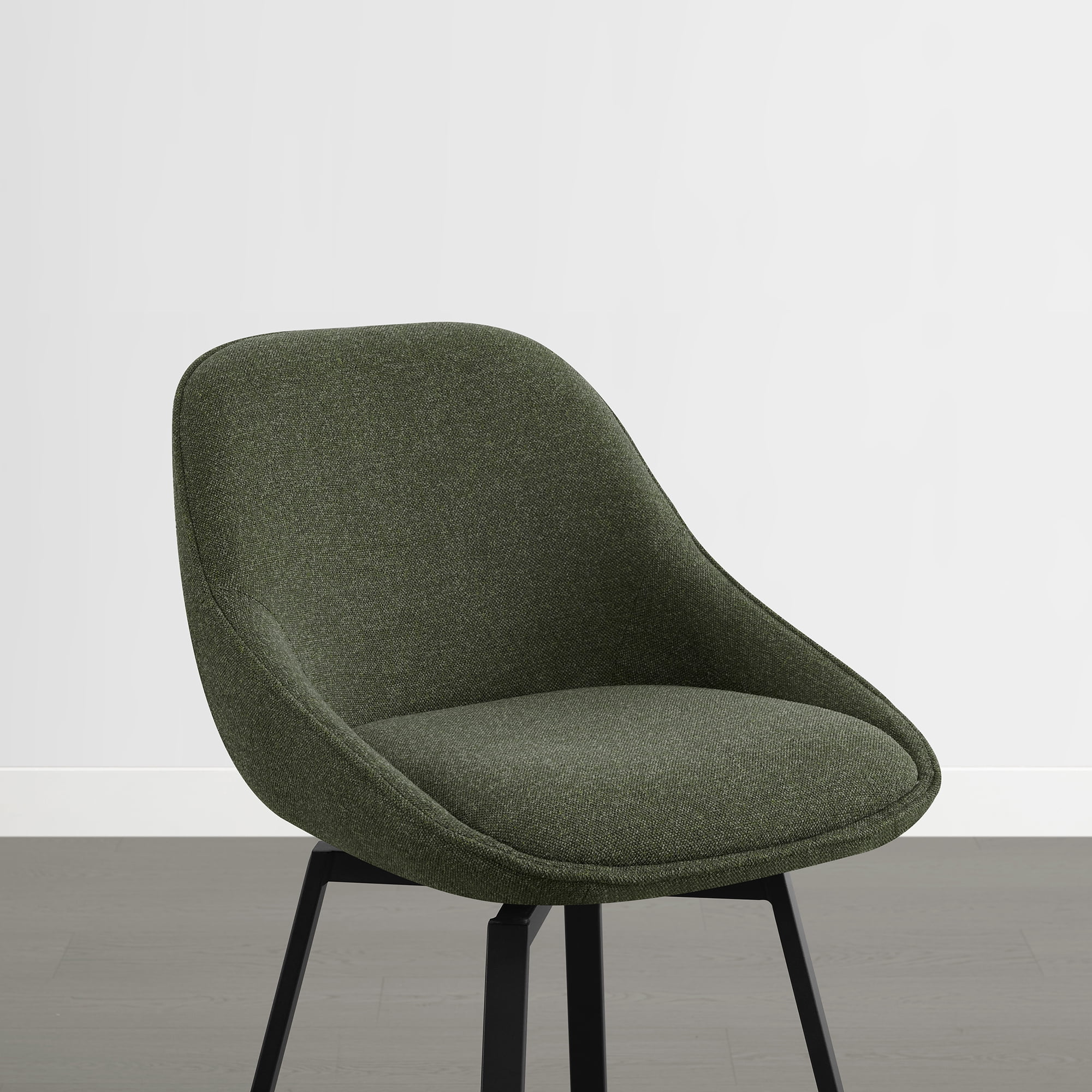 Spruce & Spring Modern Upholstered Bar Stool with Back, Metal Frame Counter Height Stool with Footrest for Kitchen Island Dining, Boucle Fabric, Set of 2, Green