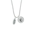 thumbnail image 2 of Delight Jewelry Silvertone Bliss Oval Silvertone Script Initial Disc - O - Charm Necklace, 20"+3", 2 of 4