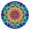 Colorful Tie Dye, variant on Rainbow Tie Dye Mandala Pattern Round Fitted Tablecloth with Elastic Edge,Dining Table Cover Waterproof,Outdoor Round Tablecloth for Camping,Dining,Indoor and Outdoor