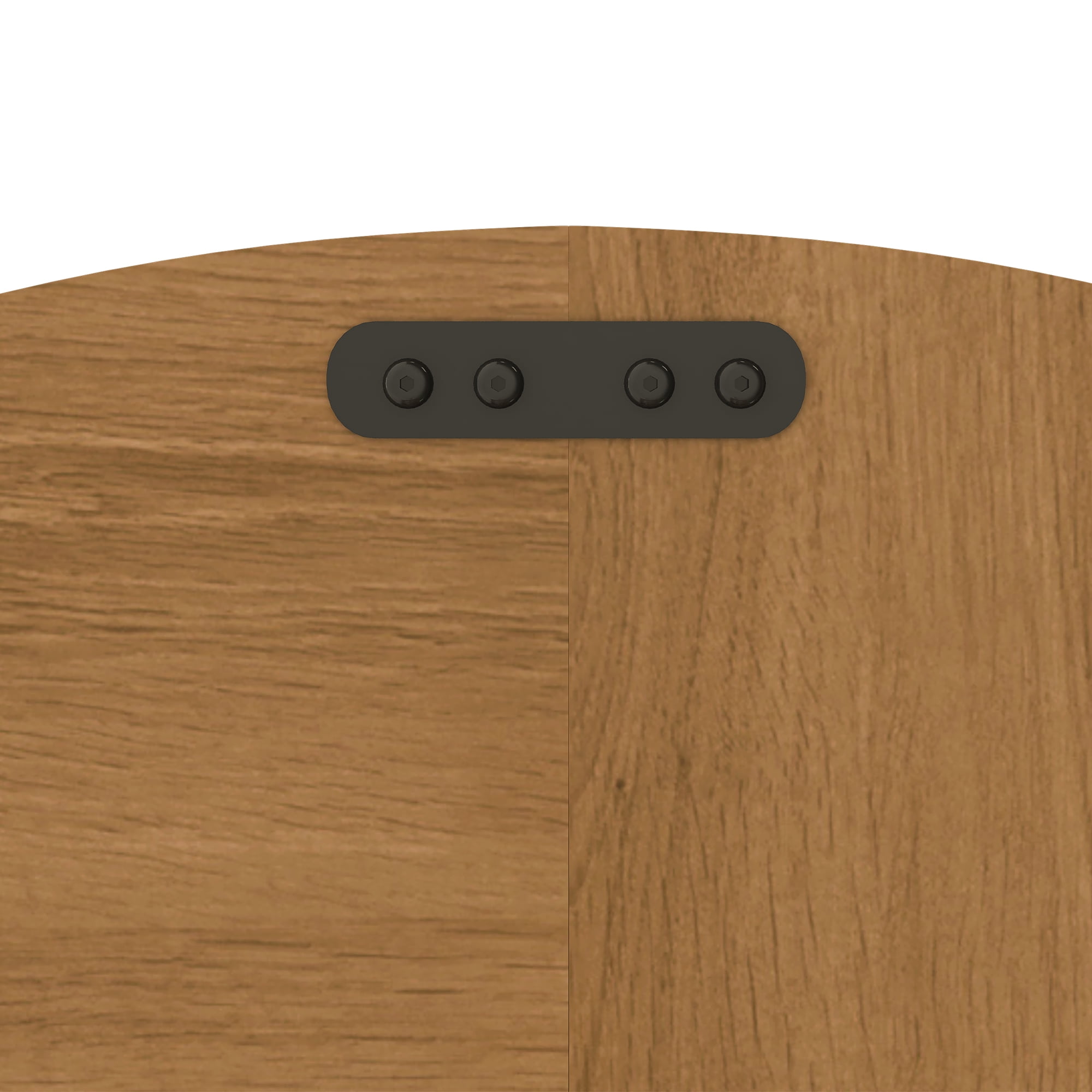47 Inch Round Farmhouse Dining Table Oak Finish MDF 300 lbs Capacity for Kitchen Dining Room