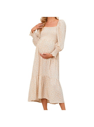 Women's Maternity Dress 2023 V-Neck Sleeveless Casual Maternity Swing Dress  Pregnancy Clothes with Belt