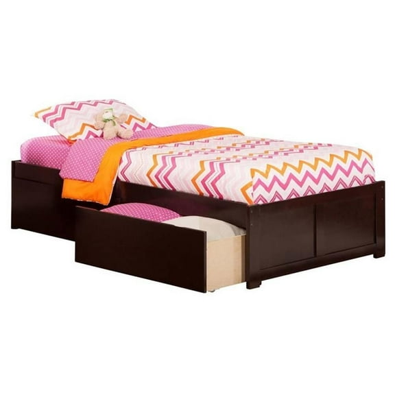 Twin Storage Platform Bed in Espresso