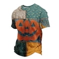 thumbnail image 4 of Mens Halloween Shirt Funny Jack-o'-lantern Face Print Graphic Halloween T Shirts Round Neck Short Sleeve Halloween Costume, 4 of 5