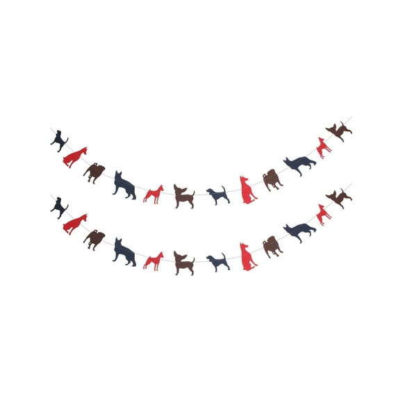 Holiday Banner 2Pcs Party Adorable Animals Banners Pet Shop Hanging Banner Decorations