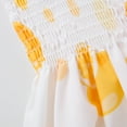 thumbnail image 6 of Odeerbi 0-1 Years Infant Girls Summer Rompers Lemon Print Ruffle Satin Jumpsuit Leisure Lantern Overall Pants Haren Pants with Headband Set, 6 of 9