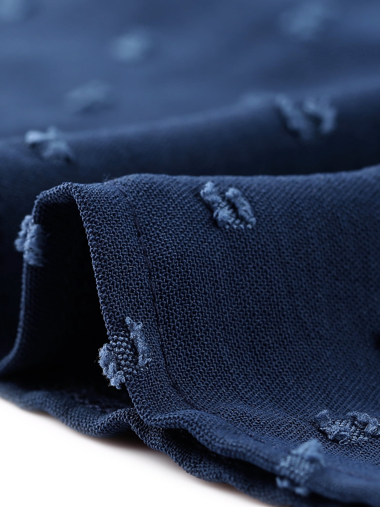 Women's Plus Tops with Swiss Dots Crew Neck Short Sleeve Casual Blouses 4X Dark Blue