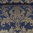 thumbnail image 5 of Chezmoi Collection Valor 7-Piece Bed in a Bag Queen, Navy/Gold Luxury Jacquard Floral Comforter with Sheets Set for All Season, 5 of 9
