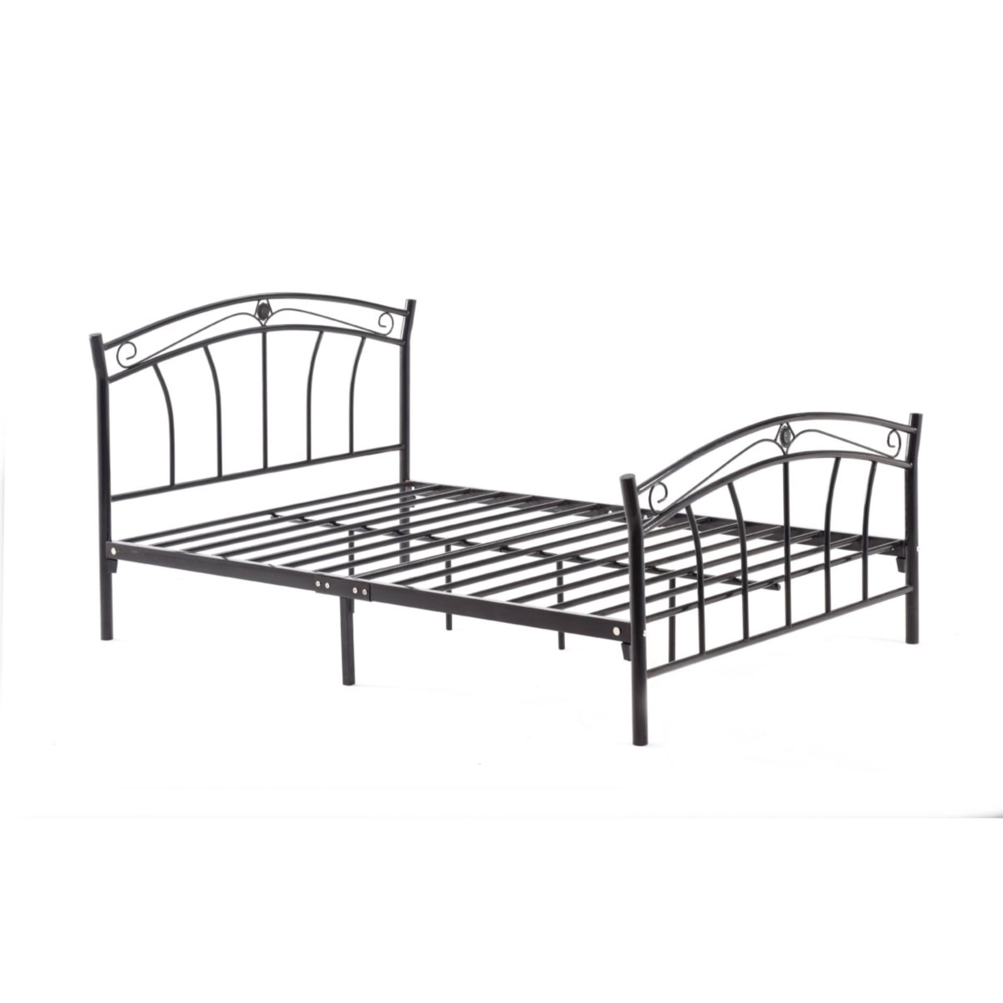 Hodedah Complete Metal TwinSize Bed with Headboard, Footboard, Slats