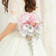 thumbnail image 5 of Miumaeov Wedding Bouquet Bridal Flower Polyester Calla Lily Rose Hydrangea Ribbon, 5 of 9