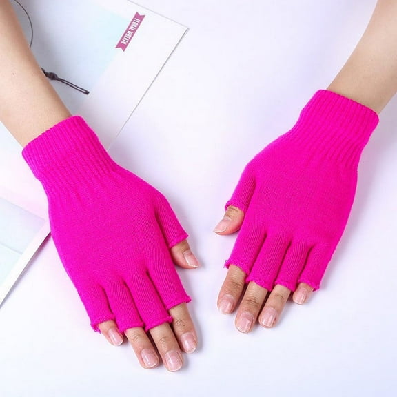 Toolix Lowprice! Women Men Winter Warm Knitted Fingerless Half Finger Gloves Knit Mitten