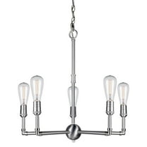 7064-05-55-Forte Lighting-Uccelo - 5 Light Chandelier-22 Inches Tall and 23 Inches Wide-Brushed Nickel Finish    -Traditional Installation