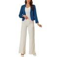 thumbnail image 2 of BLAZER CHIC para Mujeres, Abierto al Frente, Traje Corto para el Trabajo, Verano, Color Azul Lago, Talla L, 2 of 6