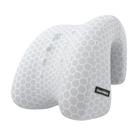 Almohada para la siesta, almohada de viaje, transpirable, portátil, multiusos, almohada de espuma viscoelástica, almohada para el cuello para la Gris