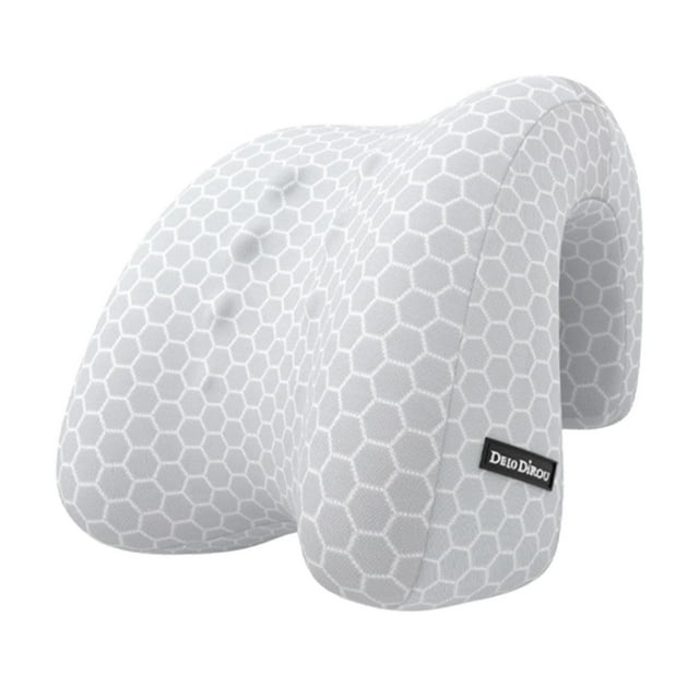 Almohada para la siesta Almohada ergonómica para dormir Almohada de viaje versátil y lavable Almuerzo Gris