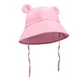 thumbnail image 5 of HAOTAGS Baby Bucket Hat, Cotton Sun Hat for Toddler Girls Fisherman Cap with Bowknot Adjustable Chin Strap Breathable Summer UV Protection Pink Size 2T, 5 of 9
