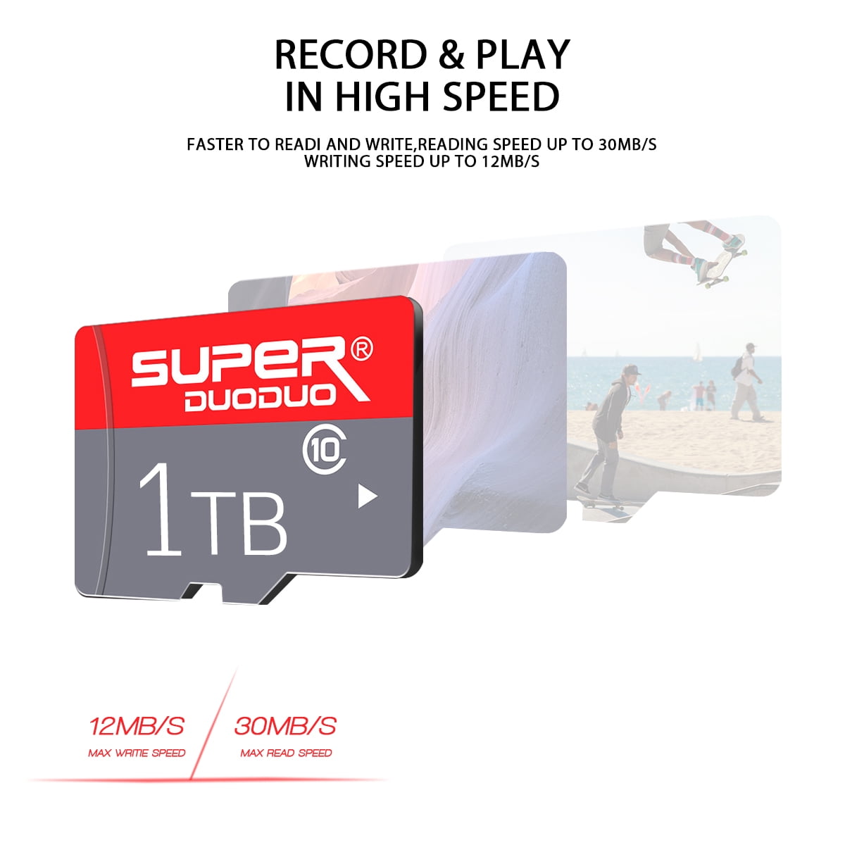 1024 Memory Card 1T Micro SD Card, UHS-I, C10, U3, V30, 4K, Large Capacity Full HD Memory Card Suitable For Smartphones, Cameras, Computers, Gaming And Other Android Devices 2-pack