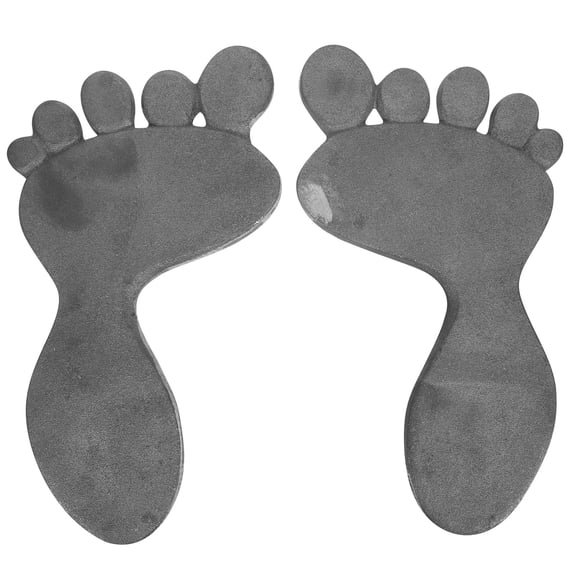 STRANDCHIC Durable Cast Iron Garden Stepping Stones, Silver, Outdoor Path Decor, 1Pair