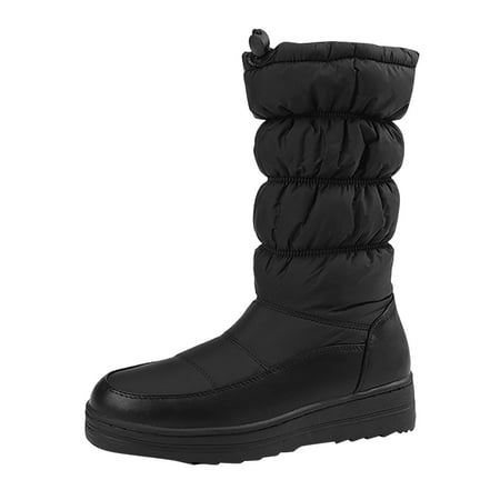Siilsaa Boots Womens Winter Snow Boots for Women Keep Warm Lined Ankle Booties Outdoor Hiking Shoes Black 7.5