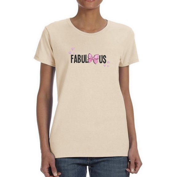 Fabulous With Pink Bow T-Shirt Women -Image by Shutterstock, Female x-Large