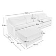 thumbnail image 4 of 106'' Modular Sectional Sofa with 11.8-inch Thick Cushions, L-Shaped Chenille Cloud Couch with Movable Ottoman and Lumbar Pillow for Living Room, Beige, 4 of 9